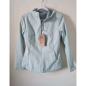 Avalanche Womens Softshell Light Green Hooded Jacket‎ Water Resistant Size XS